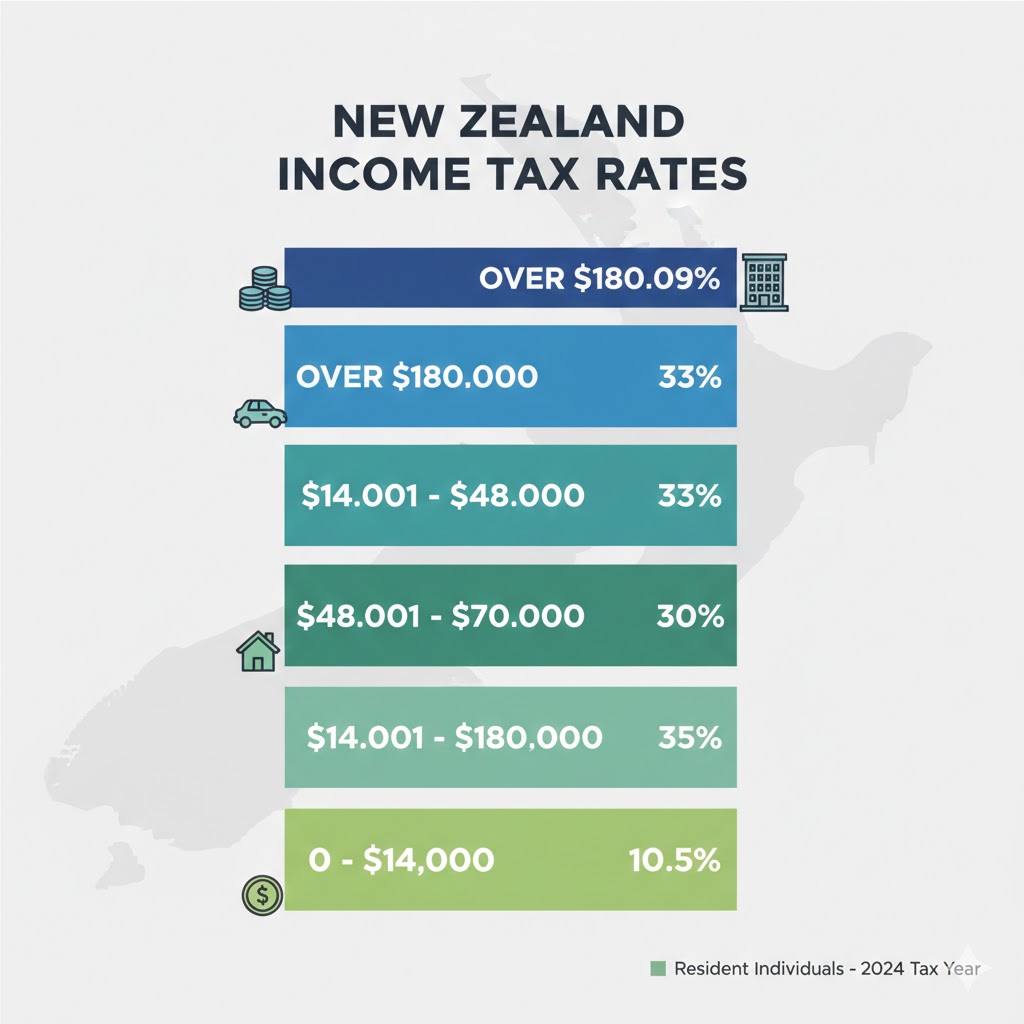 Current NZ income tax brackets
